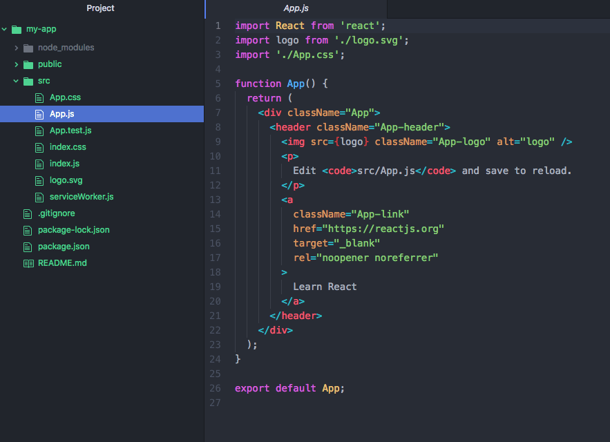 react js code