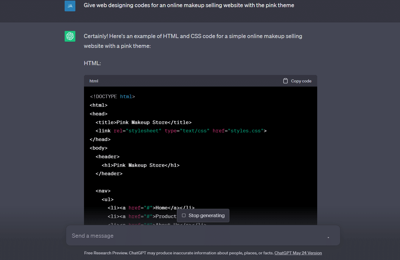 ChatGPT website